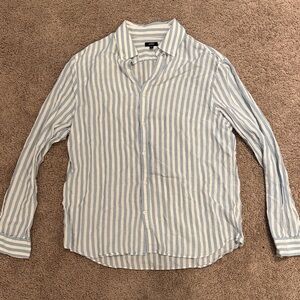 Express Sky Blue and White Striped Top